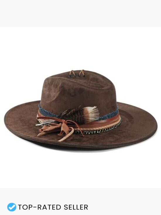 Wide Brim Fedora Hat for Women Men Retro Felt Panama Dress Up Hat main image 6